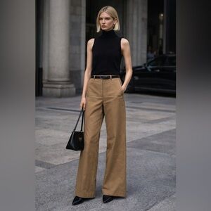 Prada Khaki Brown Cotton Wide Leg Pants